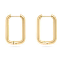 Gold hoop earrings on a white background