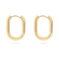 Oval Huggie Hoop Earrings – 18K Gold PVD