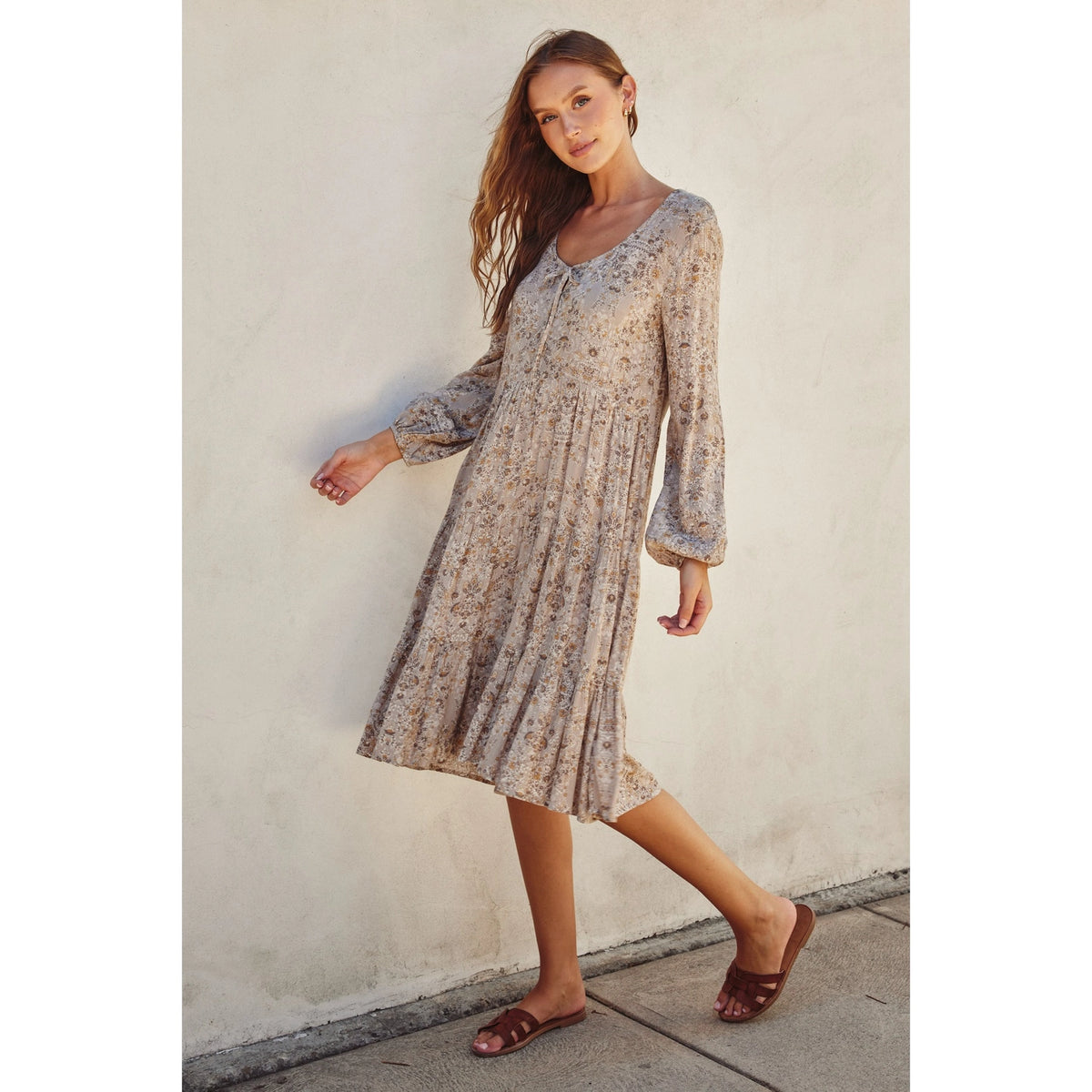 Dress Forum Ditsy Scoop-Neck Tiered Dress | Cashato Dress Forum Ditsy Scoop-Neck Tiered Dress | Cashato