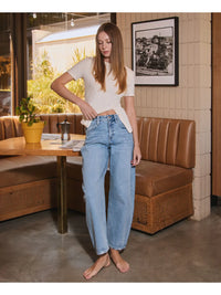 Lovervet by VERVET High Rise Barrel Leg Jeans