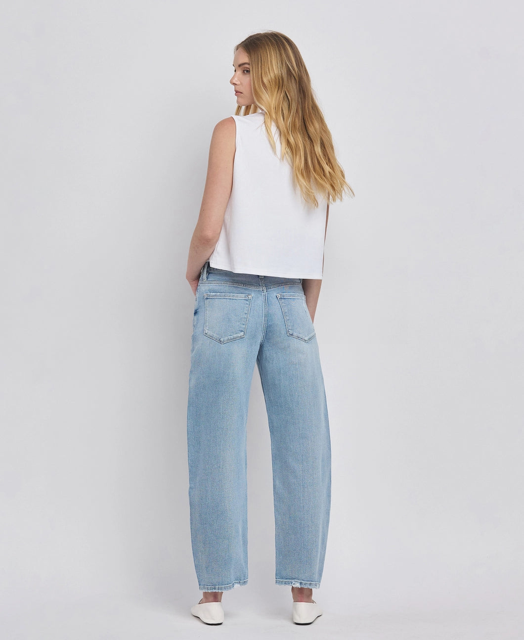 Lovervet by VERVET High Rise Barrel Leg Jeans