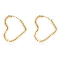 Larfe Gold hoop earrings on a white background